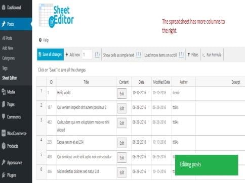 Wtyczka WP Sheet Editor Premium
