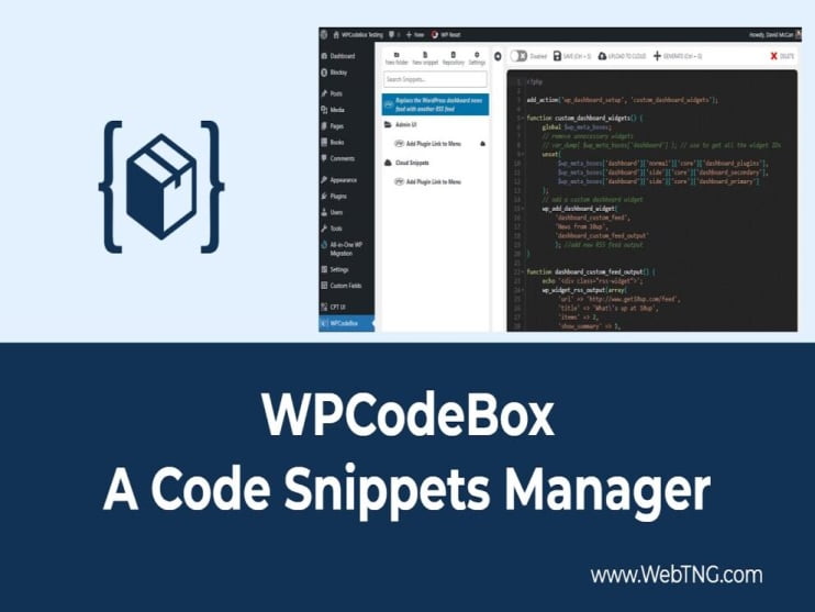 Wtyczka WPCodeBox 2 - The easiest way to add Code Snippets to WordPress