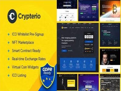 Szablon Crypterio ICO Landing Page and Cryptocurrency WordPress Theme