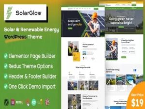 Solarglow Solar-WordPress-Theme-Vorlage für erneuerbare Energien