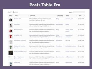 Posts Table Pro-Plugin