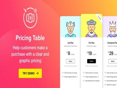 Wtyczka Elfsight Pricing Table