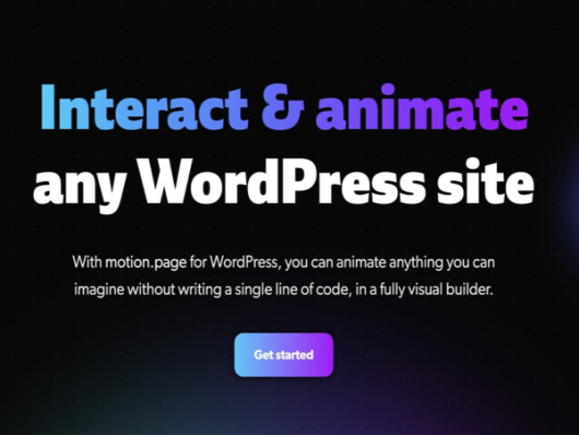 Wtyczka Motion.page Animation & Interaction WordPress