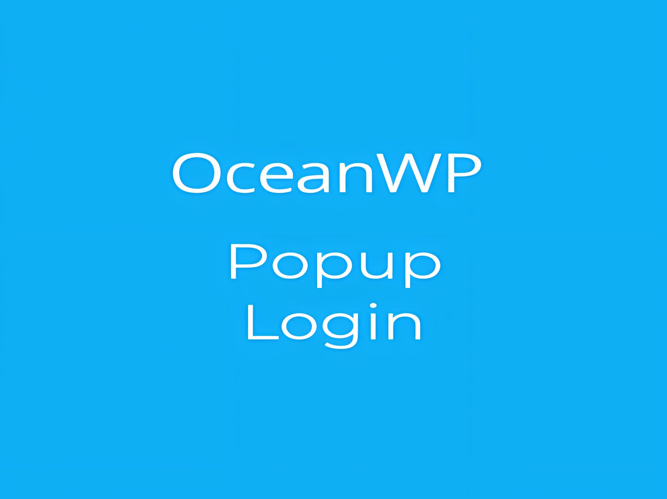 Wtyczka OceanWP Popup Login Wtyczka OceanWP Popup Login